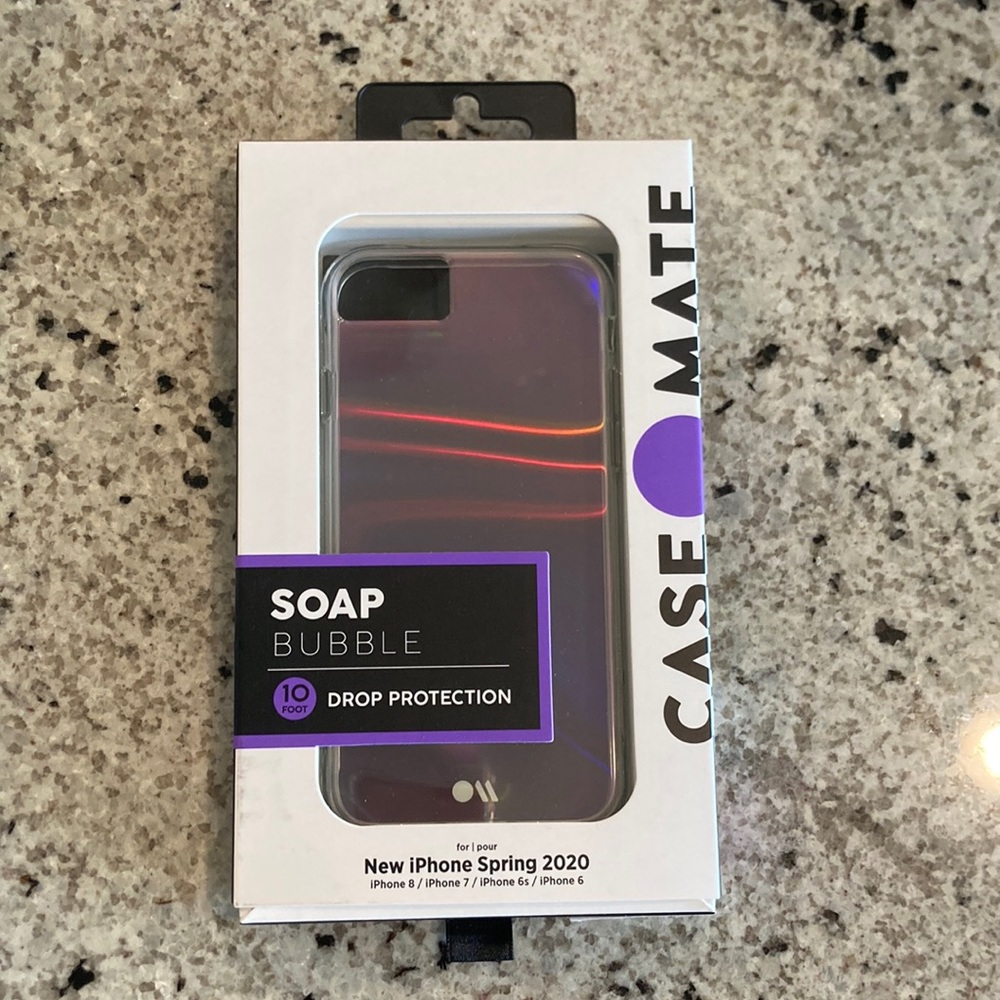 NIB Case-Mate New iPhone SE Size Guide Soap Bubble